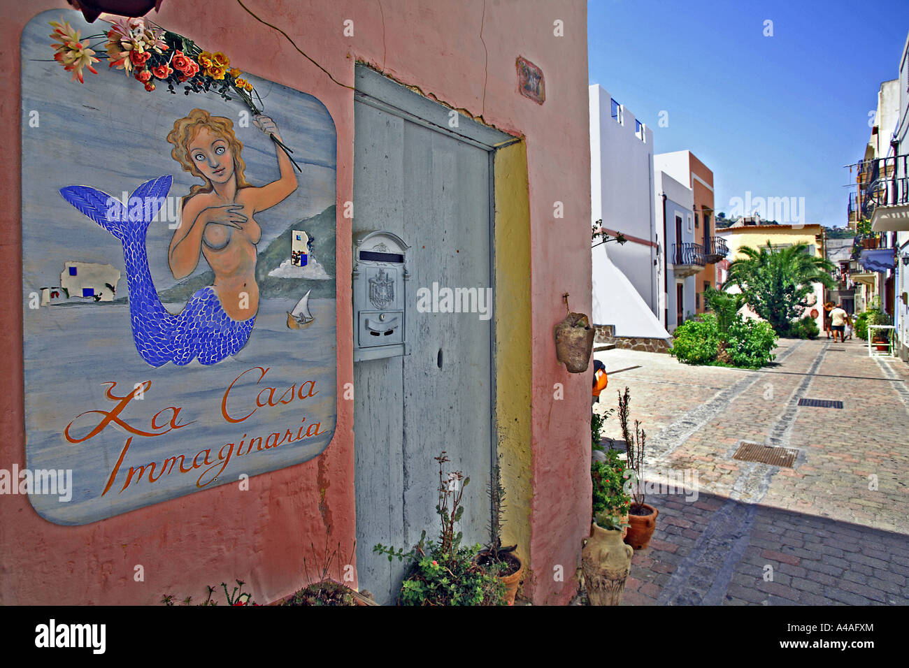 Das imaginäre Haus Lipari Insel Äolischen Inseln Sizilien Italien Stockfoto