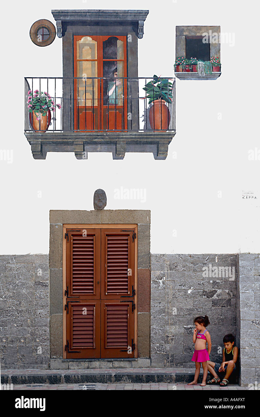 Wandbild Lipari Insel Äolischen Inseln Sizilien Italien Stockfoto