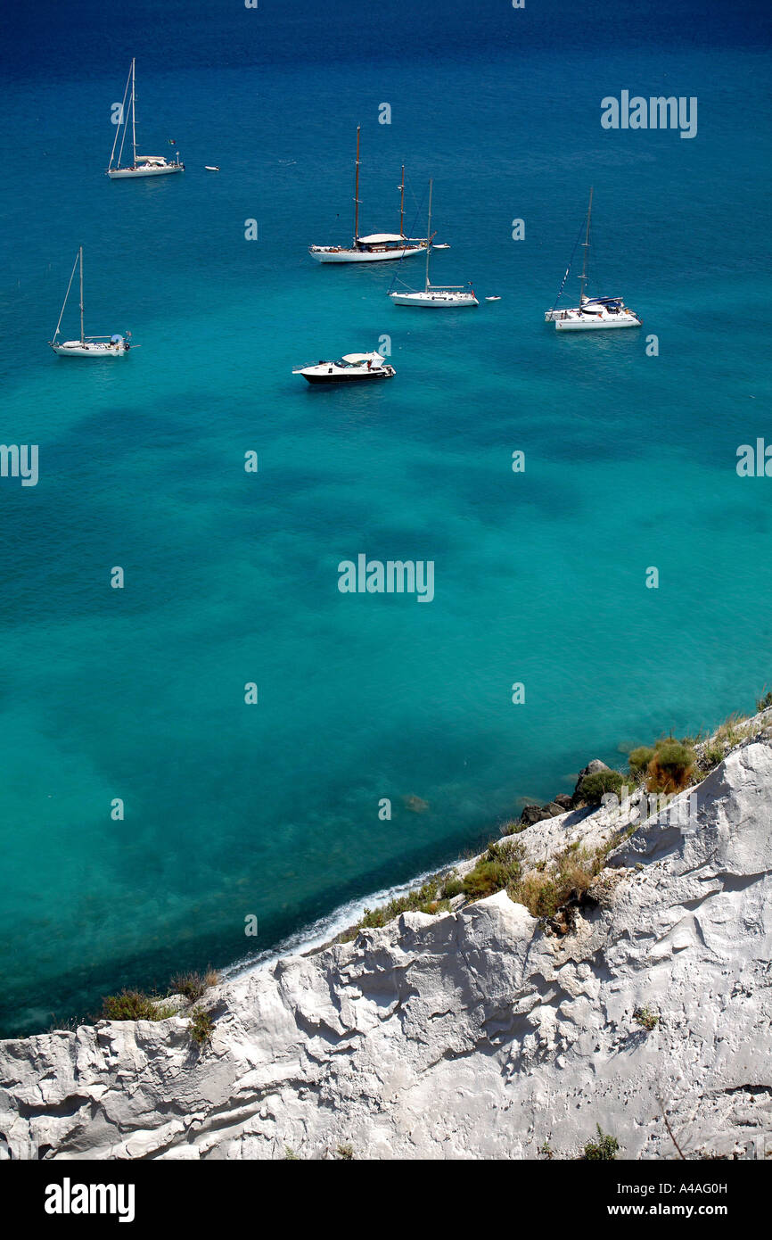 Bimsstein Steinbruch Lipari Insel Äolischen Inseln Sizilien Italien Stockfoto