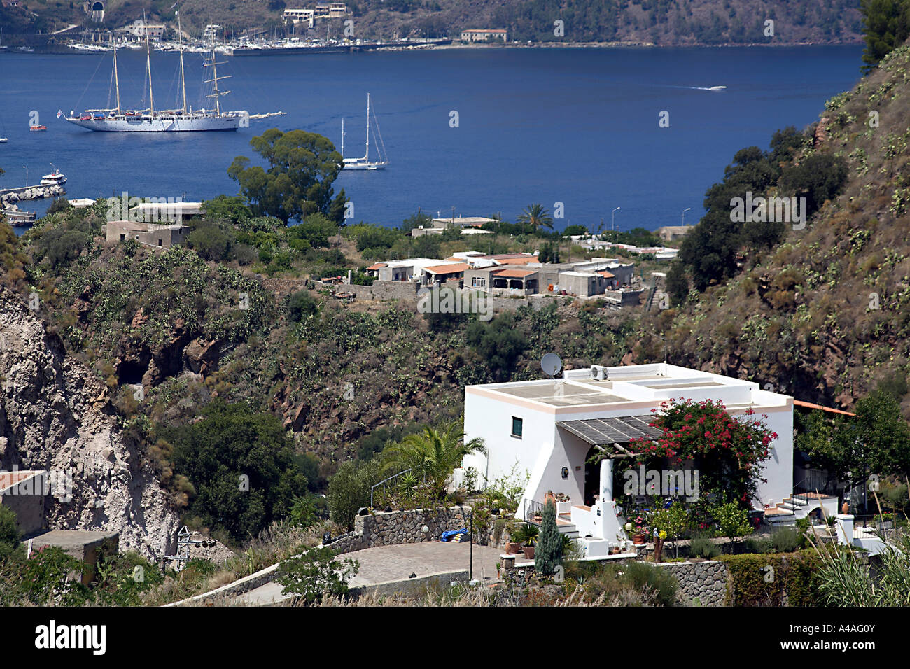 Landschaft Lipari Insel Äolischen Inseln Sizilien Italien Stockfoto