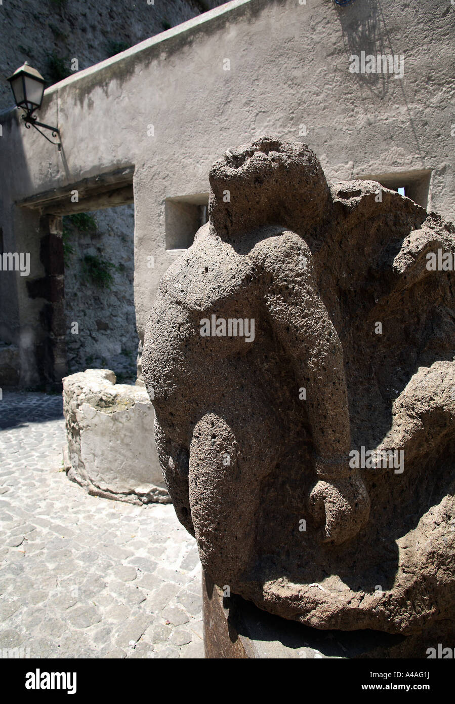 Prometheus-Statue Lipari Insel Äolischen Inseln Sizilien Italien Stockfoto