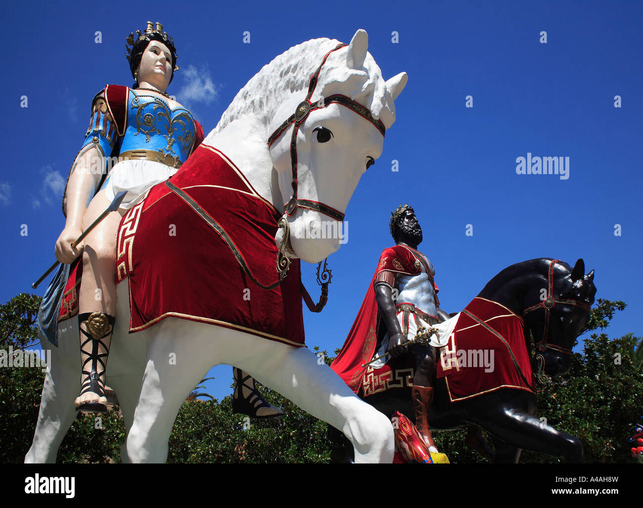 Mata e Grifone Statuen Vara fest Messina-Sizilien-Italien Stockfoto