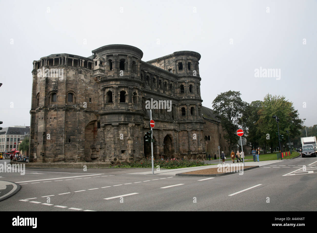 Porta Nigra in Deutschland Trier UNESCO Welt Kultur Erbe, der ältesten Stadt Deutschlands. Stockfoto