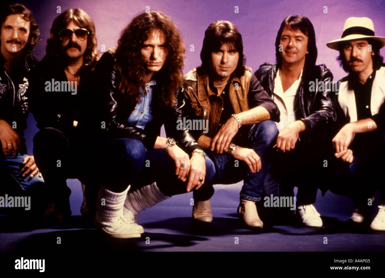 WHITESNAKE-UK-Gruppe mit David Coverdale Dritter von links Stockfoto