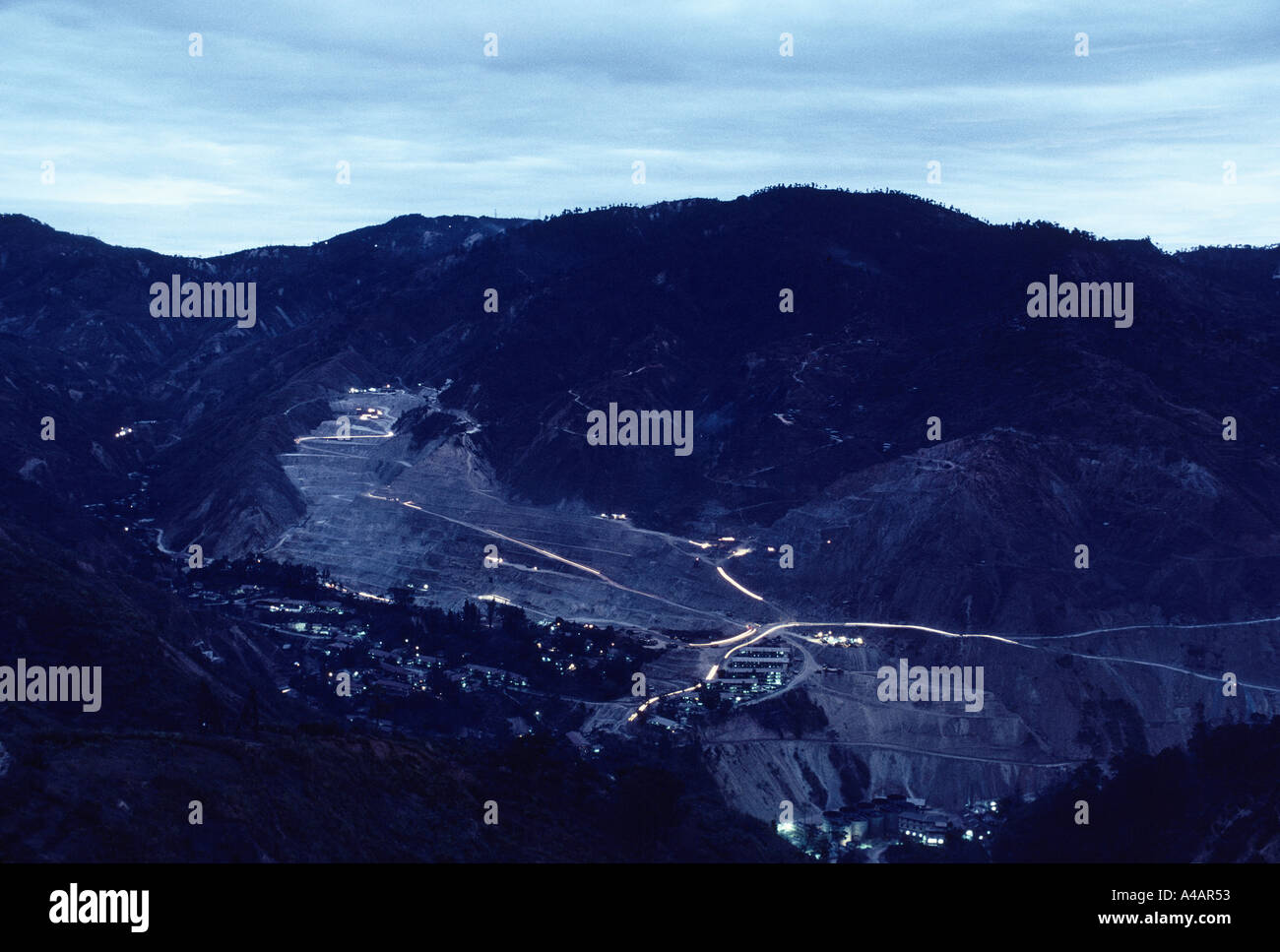 Kordilleren Berge, Philippinen, Februar 1991: The Benguet Corporation Tagebau Goldmine in Antamok, Feb1991 Stockfoto