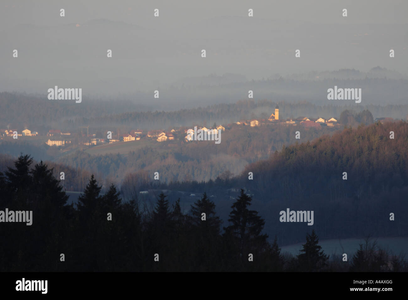 Dorf Berg Bezirk Deggendorf Bayern Deutschland. Foto: Willy Matheisl Stockfoto