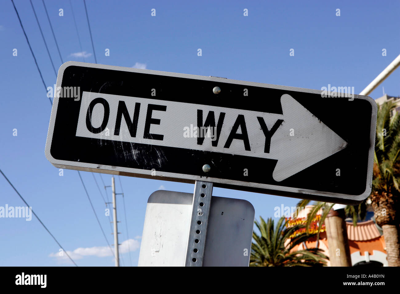 USA LAS VEGAS Las Vegas Verkehrszeichen Einbahnstraße Foto GERRIT DE HEUS Stockfoto
