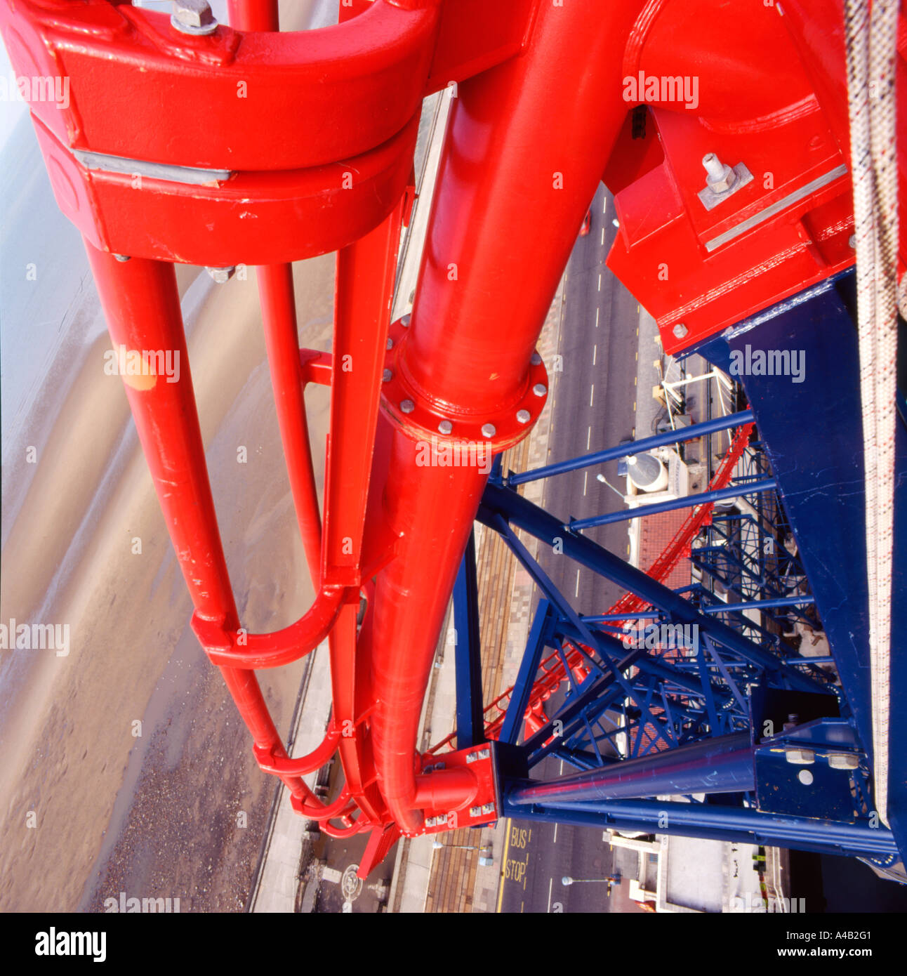 Blackpool-Achterbahn von oben betrachtet Stockfoto