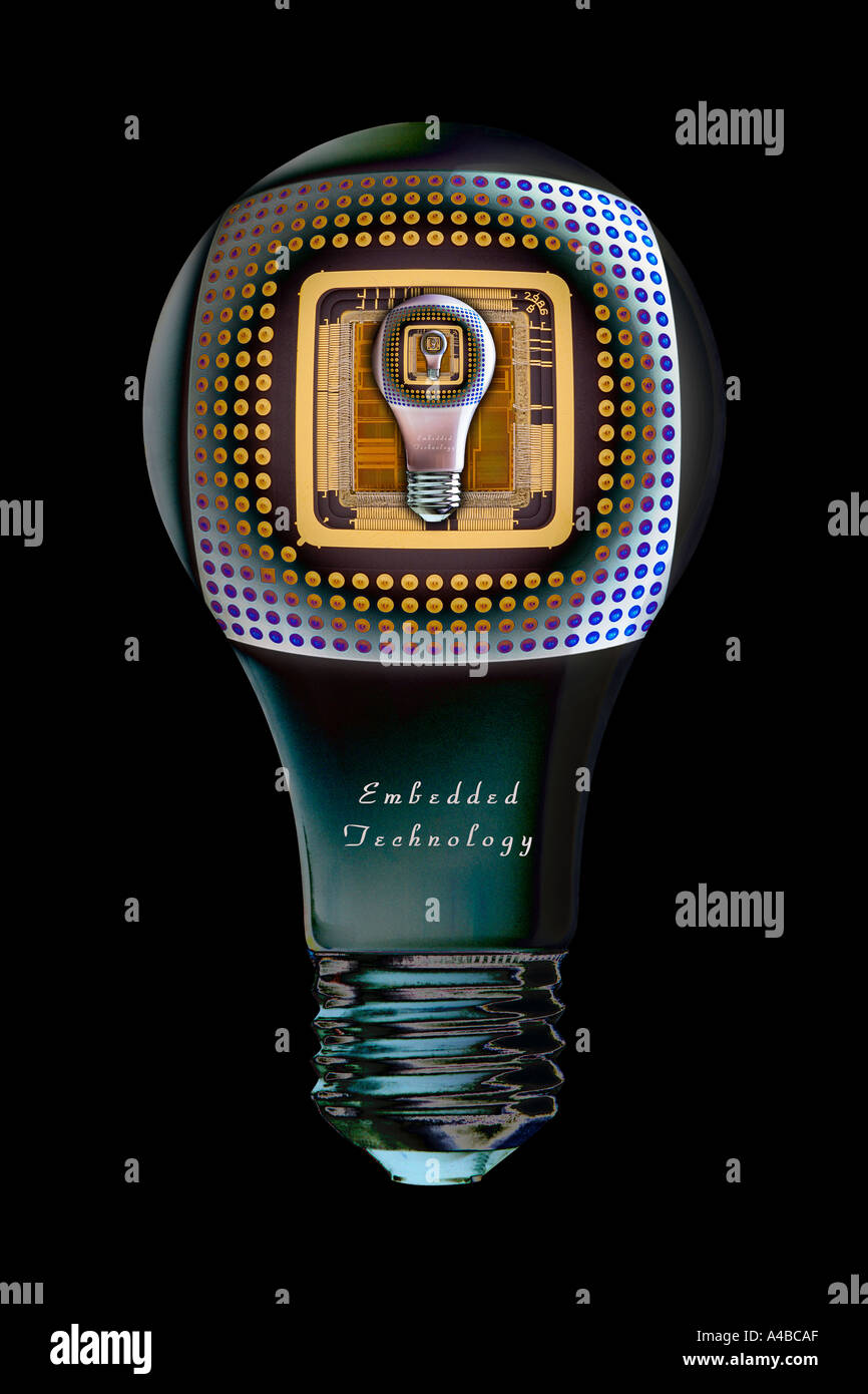 Embedded-Technologie ist das Thema dieser digitale Collage Stockfoto