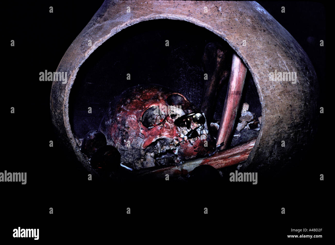 Südamerika Kolumbien Bogota gold Museum Schädel gold Stockfoto