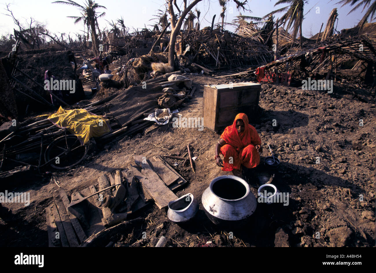 Orissa Wirbelsturm, Indien, 1999: Stockfoto