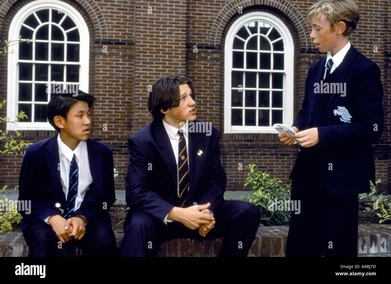 Schülerinnen und Schüler aus Manchester Grammatik Stockfoto