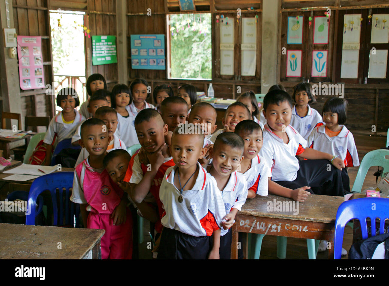 Thai Kinder und in einem Klassenzimmer in School Thailand Stockfoto