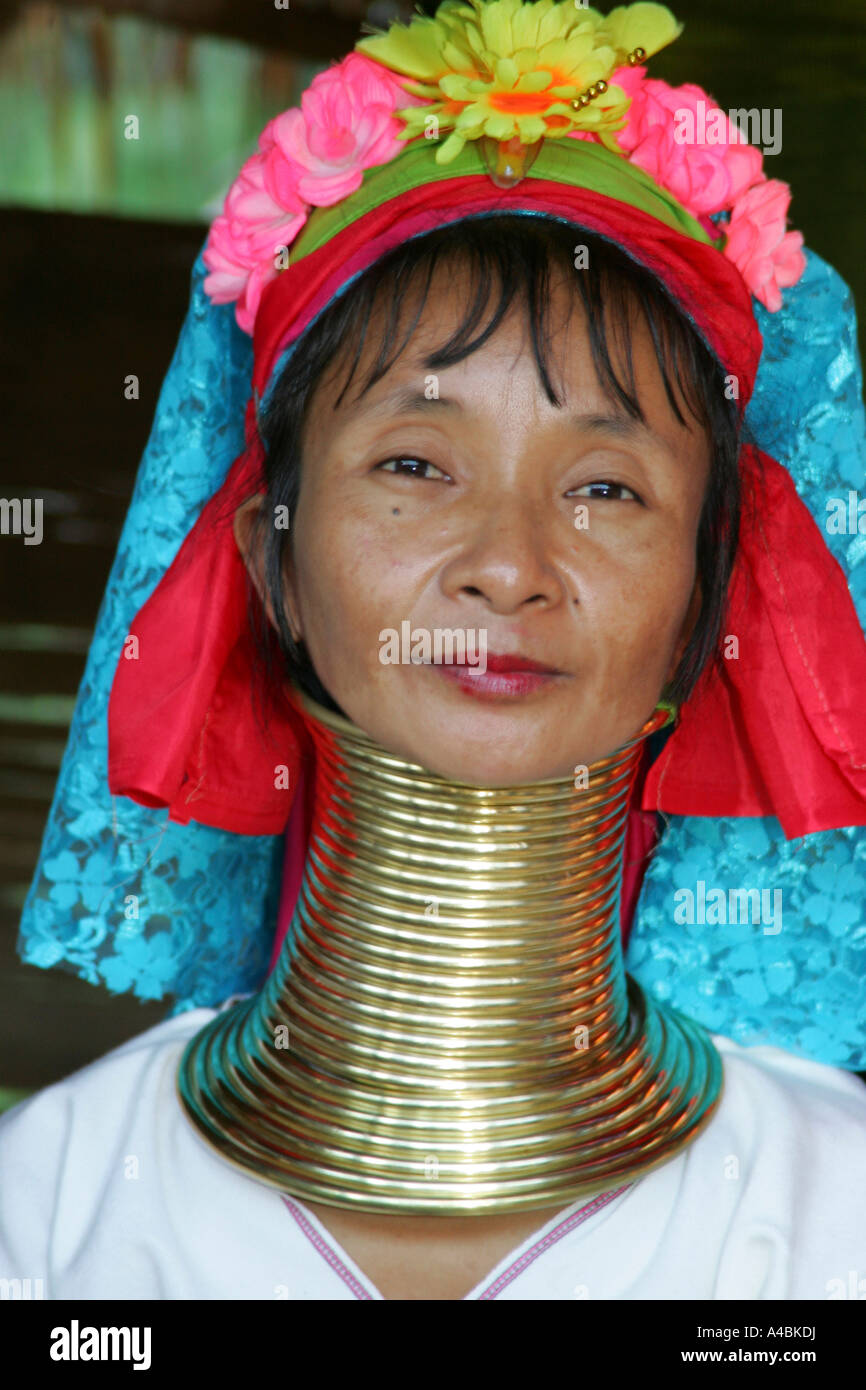 Frau Longneck Karen im nördlichen Thailand Chiang Rai Region Stockfoto