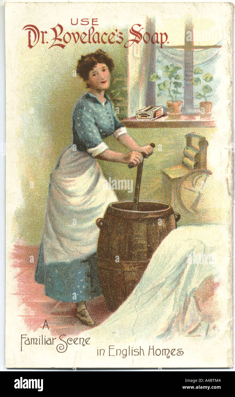 Chromolithographed Werbebroschüre für Dr. Lovelace's Soap circa 1900 Stockfoto
