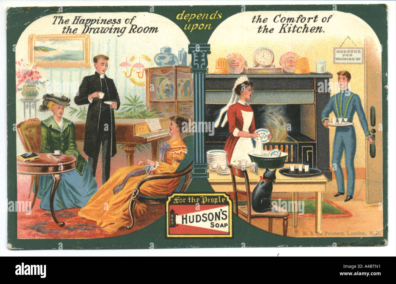 Hudsons Seife Werbe Postkarte ca. 1903 Stockfoto