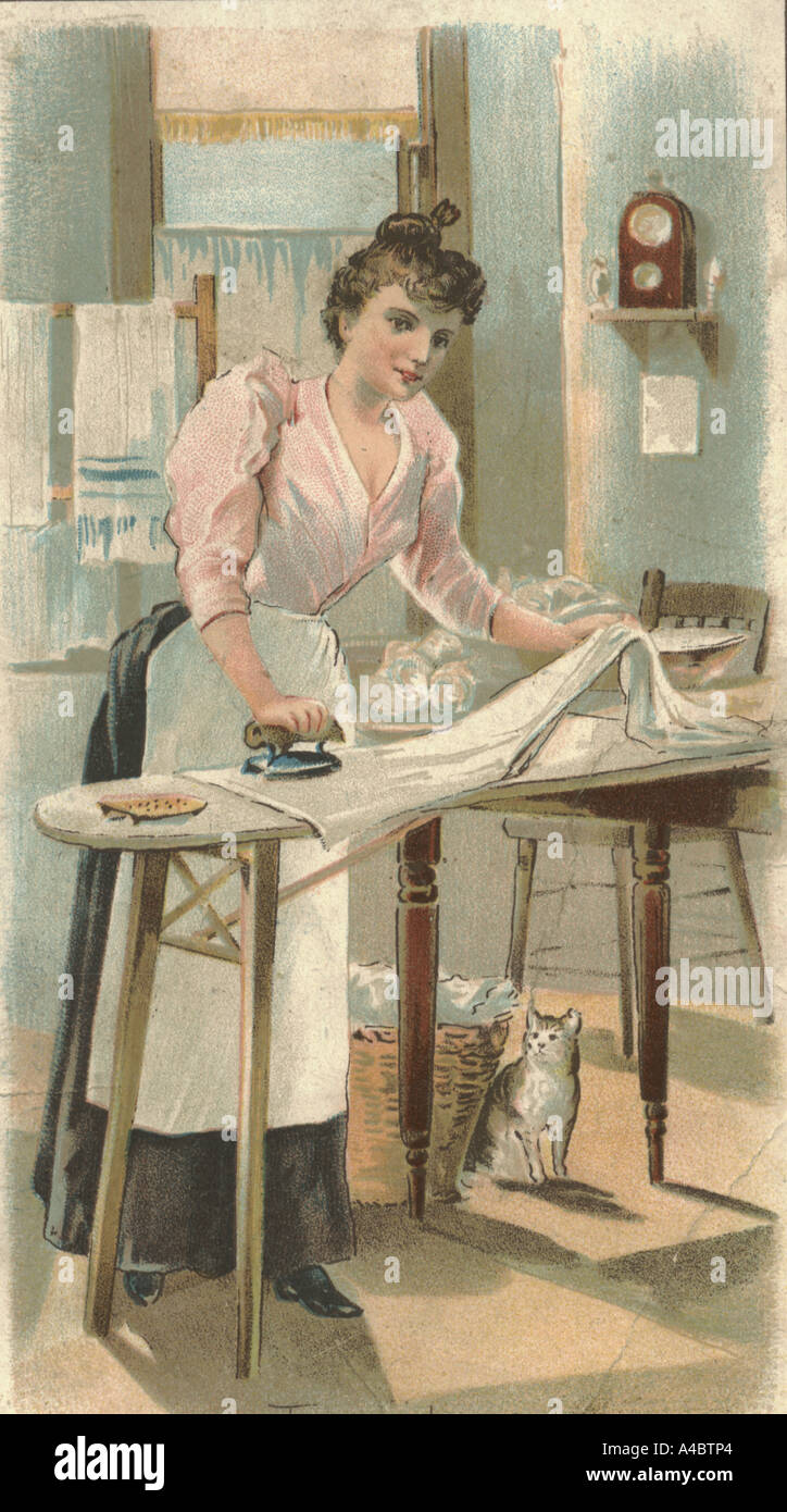 Wäscherei Zimmermädchen um 1890 Stockfoto