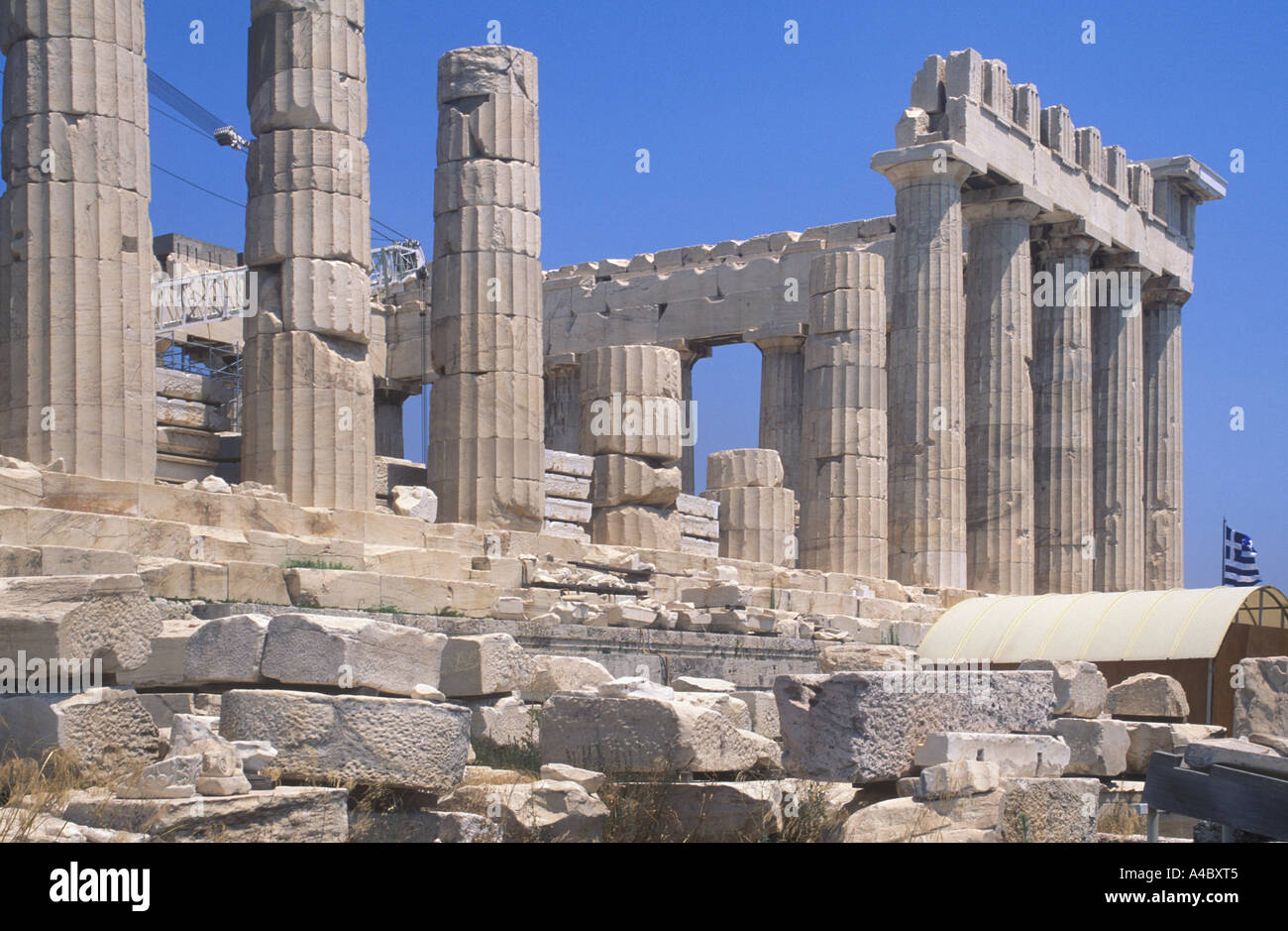 Detail-Ansicht der Ruinen der Akropolis, Athen Griechenland Stockfoto