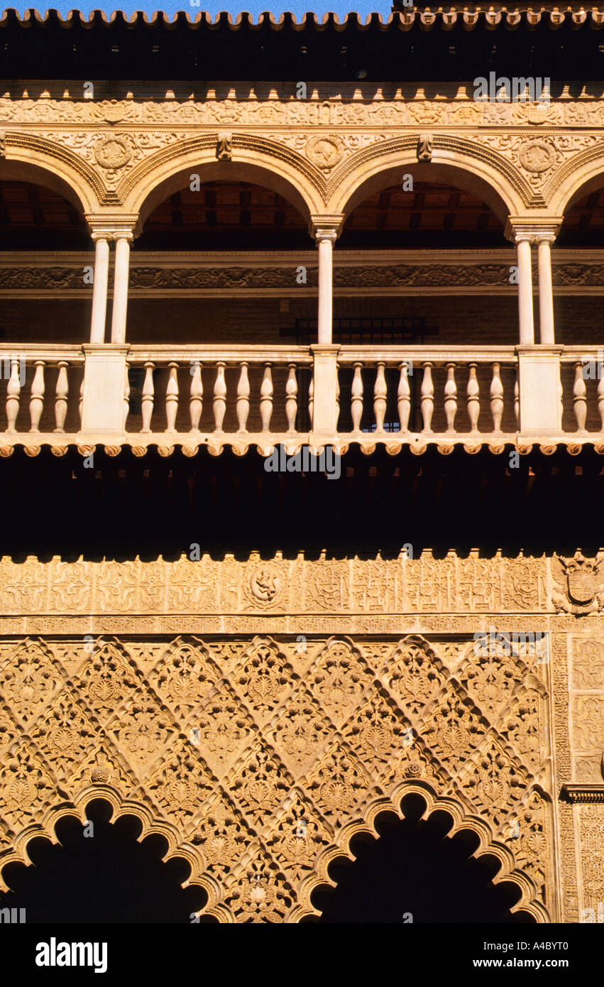 Spanien Sevilla Andalusien Alcazar Palast des maurischen Einflusses Almohaden Mudéjar Stockfoto