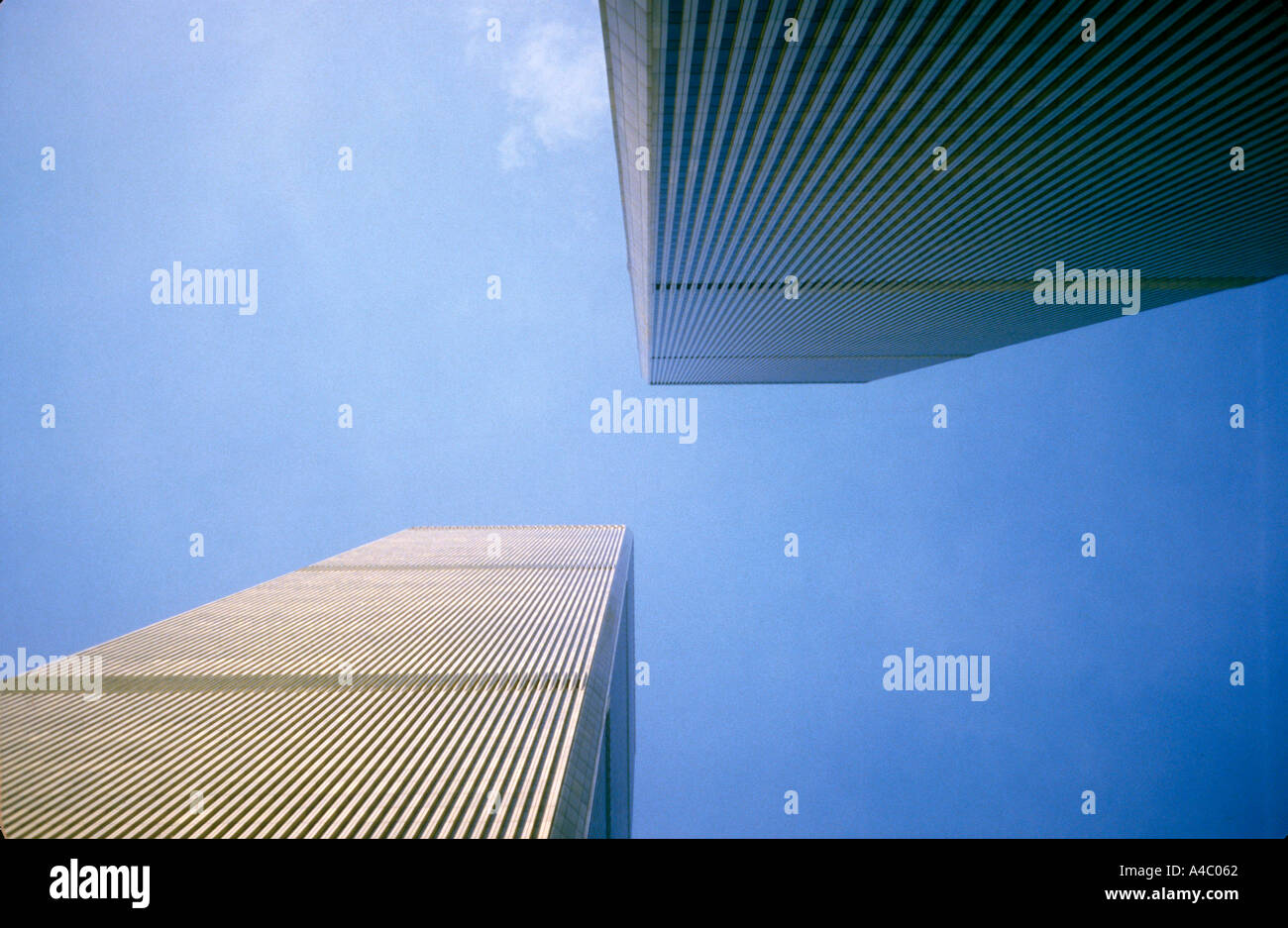 Zwillingstürme des World Trade center eine symmetrische Ansicht 9/11 9 / 11 Stockfoto