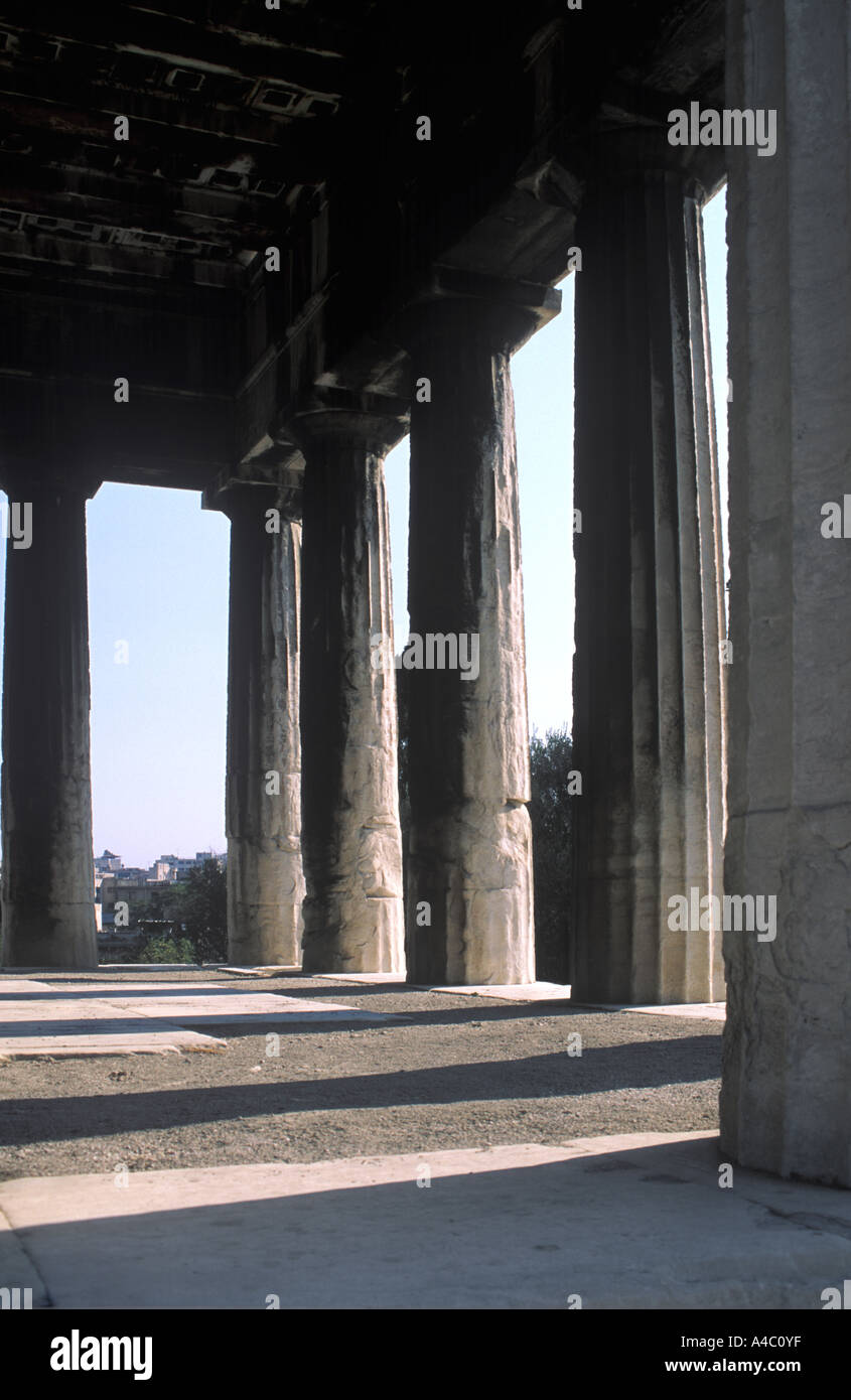 Spalten Detail Thession, Athen Griechenland Stockfoto