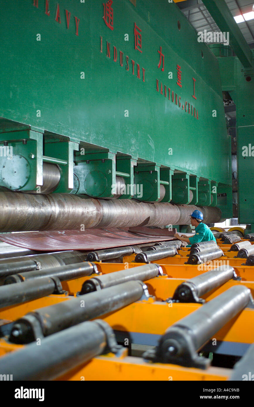 Stahl, Pressen, Namtrieu Ship Yard, Vietnam, Asien Stockfoto