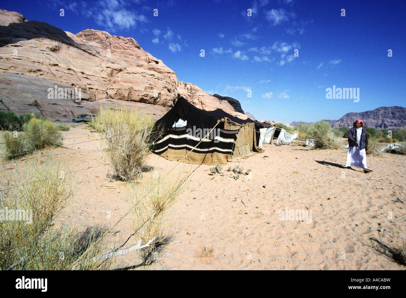 Bedouin camp, Wadi Rum, Jordanien Stockfoto
