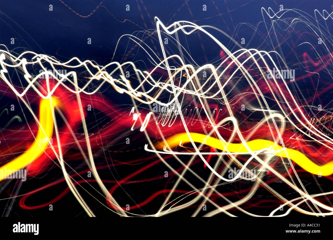 abstraktes Bild von Autoscheinwerfern Stockfoto