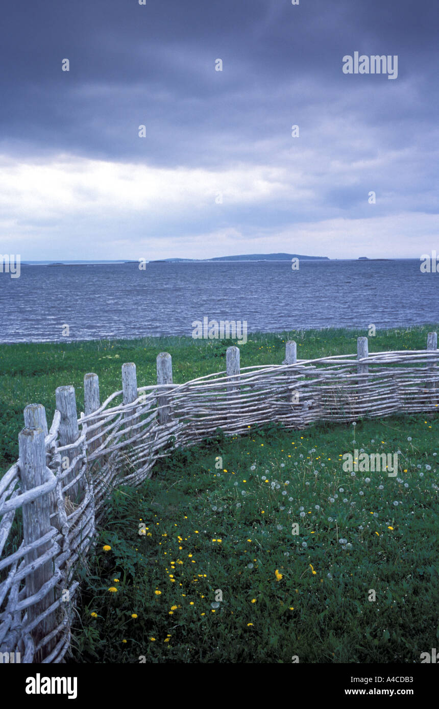 Traditionelle nordische Zaun am L Anse Aux Meadows Neufundland Kanada Stockfoto