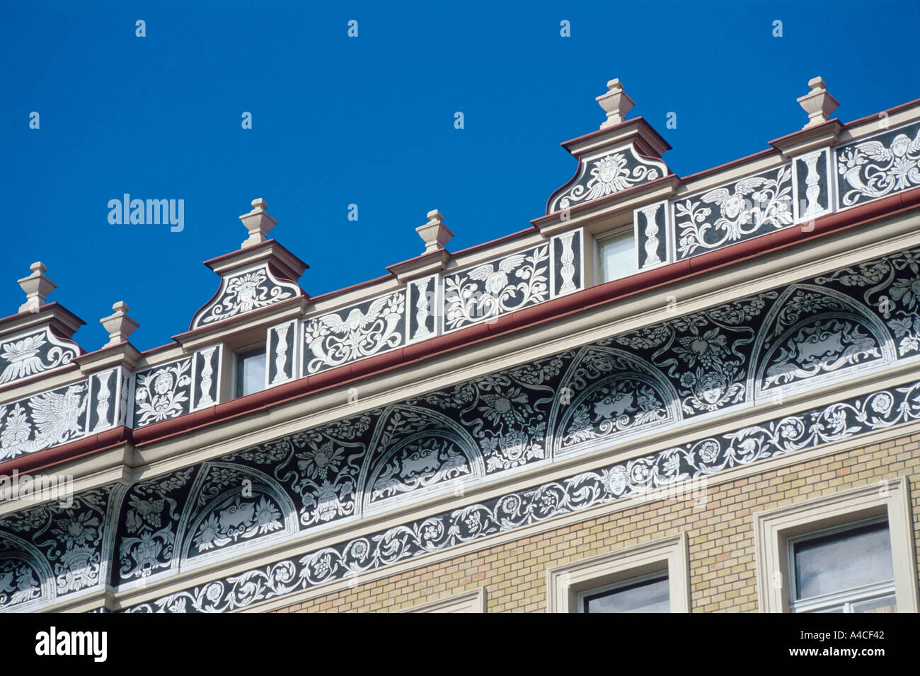Dekorierte Gebäude in kleine Viertel Prag Tschechien Stockfoto