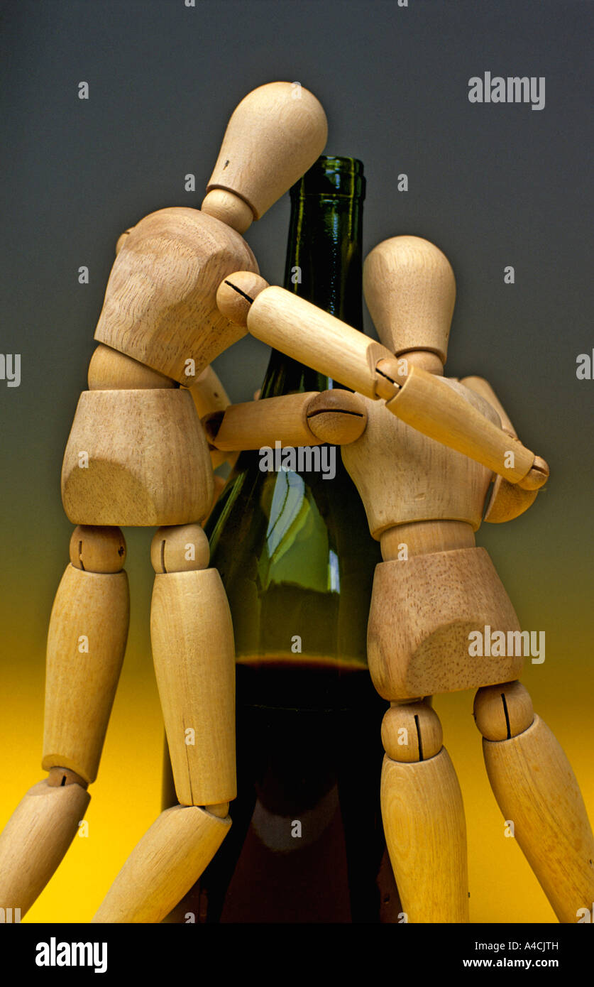 Alkoholismus / Alkohol / trinken Konzept Stockfoto