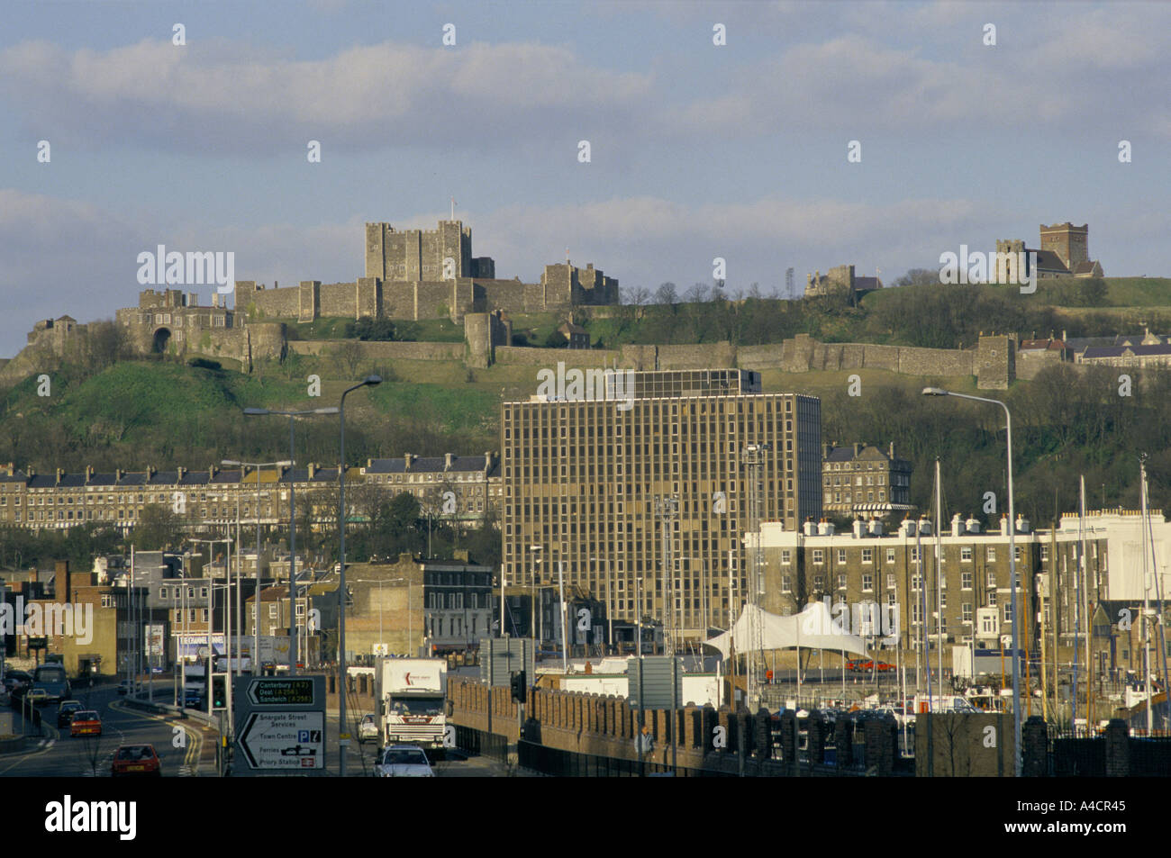 Dover Castle Above The City Stock Photo, Picture And Royalty Free