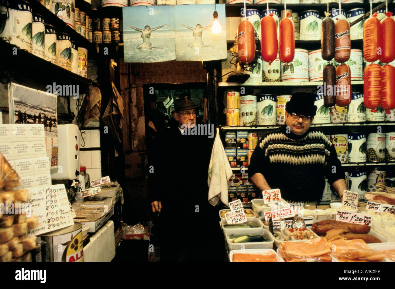 Ein jüdischer Deli, Whitechapel, London, UK Stockfoto