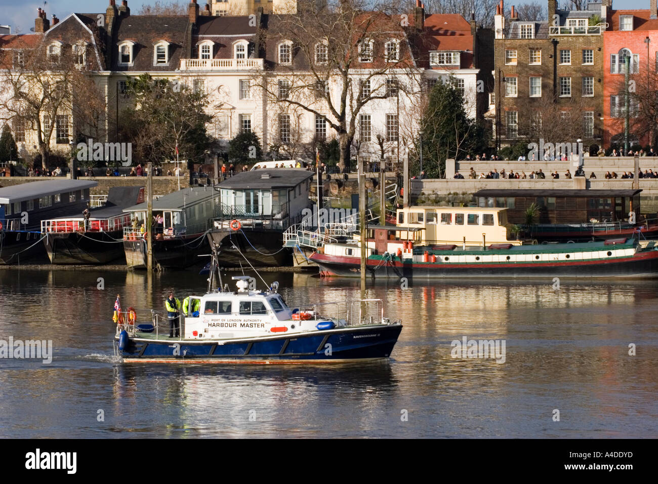 Polizeiboot - Themse - London Stockfoto