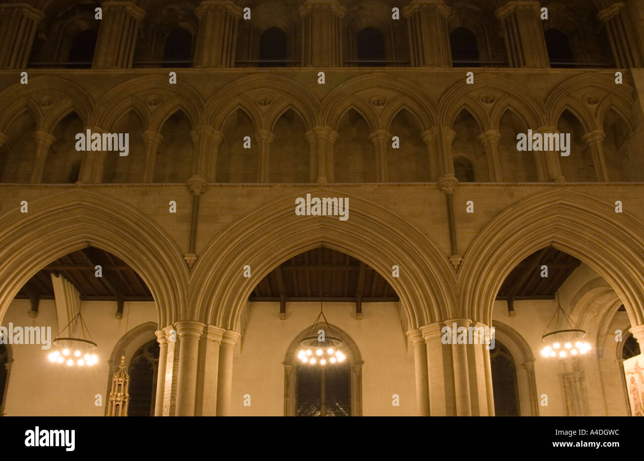 Abtei von St Albans Kirchenschiff Herts Stockfoto