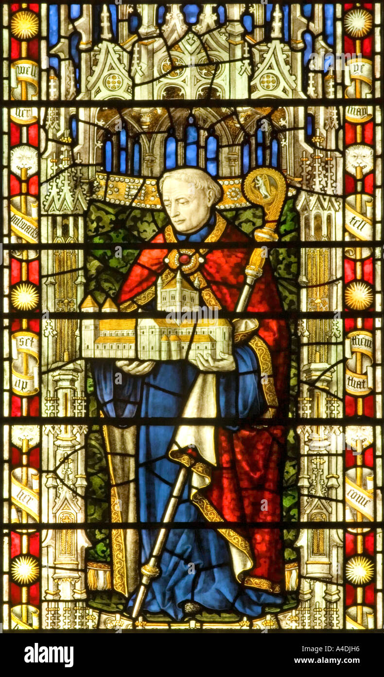 Glasfenster von Saint Alban - St Albans Abbey - Hertfordshire Stockfoto