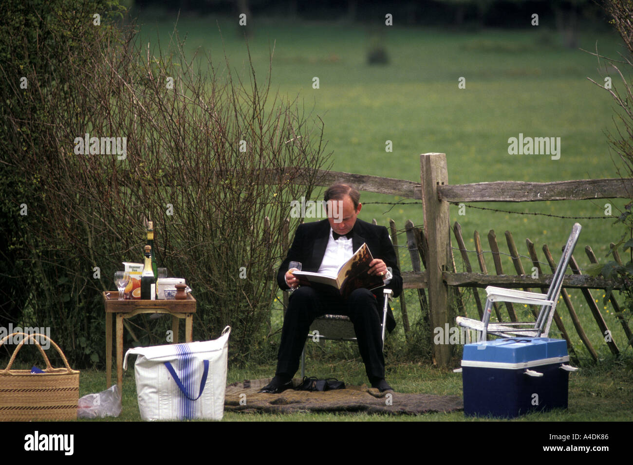 Ein Picknick beim Glyndebourne Opera Festival Stockfoto