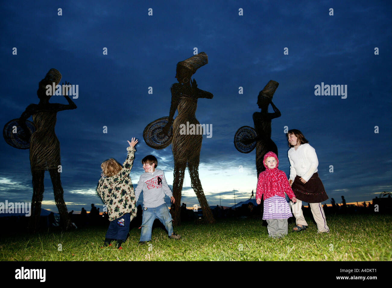 Kinder keltische blauen Rock Festival Llanfrynach Mitte Wales Stockfoto