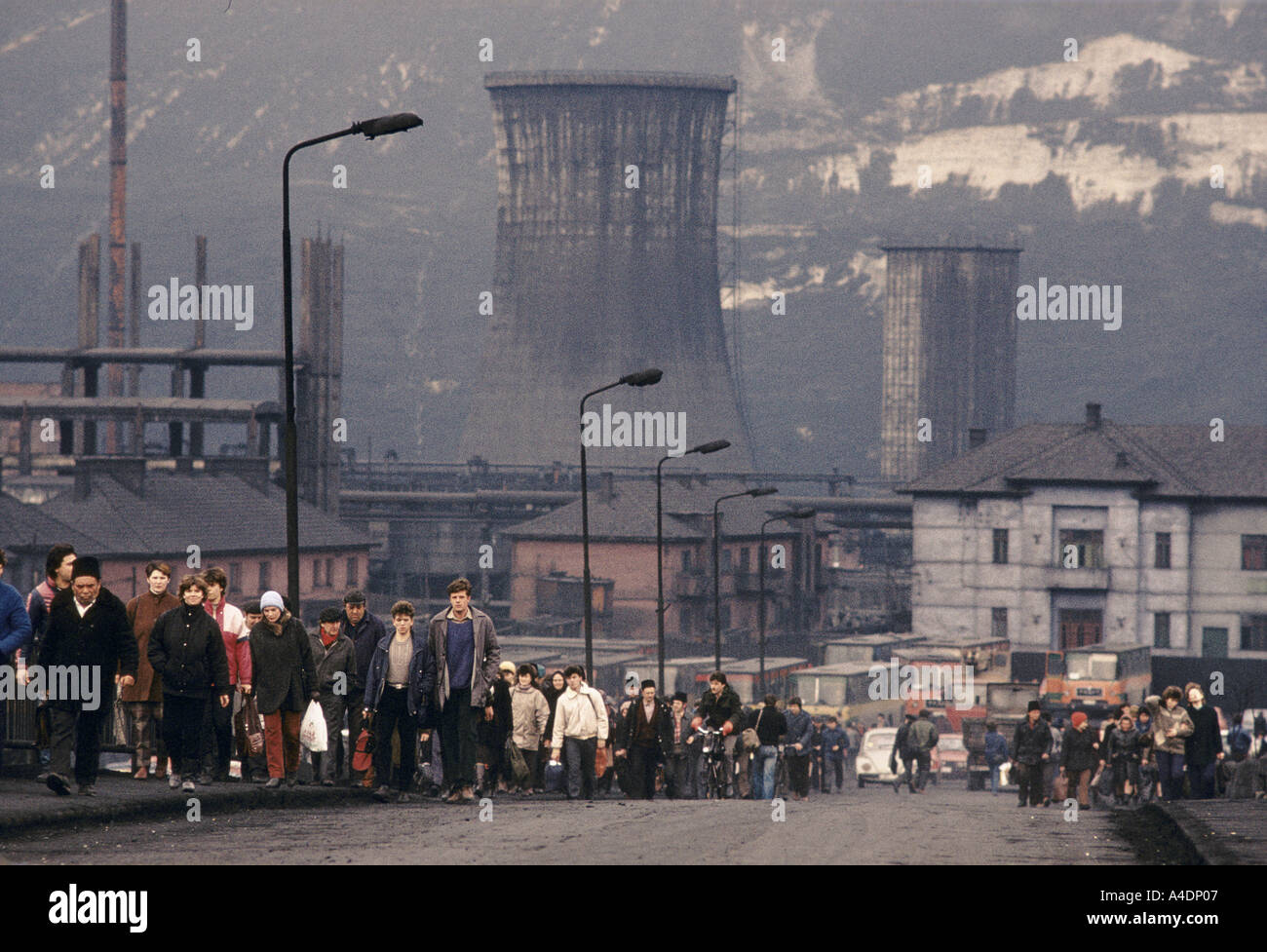 Verschmutzung durch Kohle, Blei und Zink Fabriken in Copsa Mica, Rumänien Stockfoto