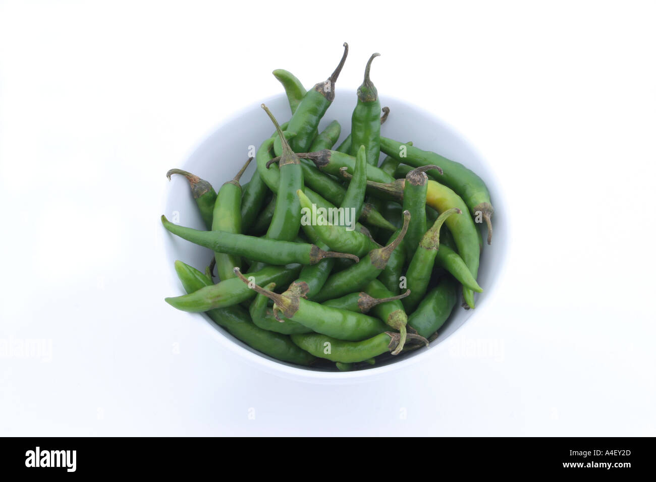 Chili Stillleben weißen Hintergrund Stockfoto