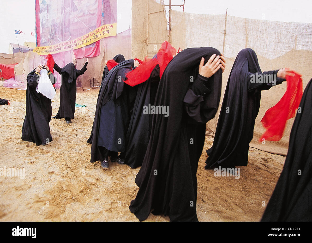 Schiitischen Musliminnen Trauer um Al-Hussain am Aschura-Tag in Istanbul Türkei. Stockfoto
