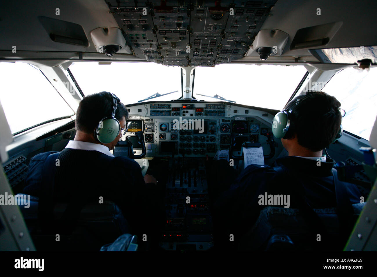 Flugzeug-cockpit Stockfoto