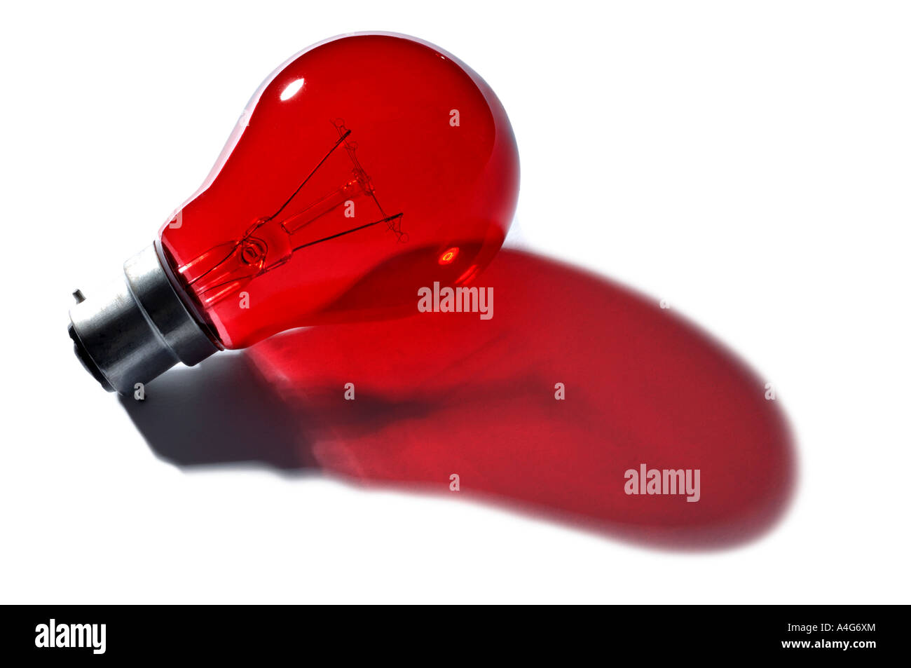 Rote Glühbirne Stockfoto