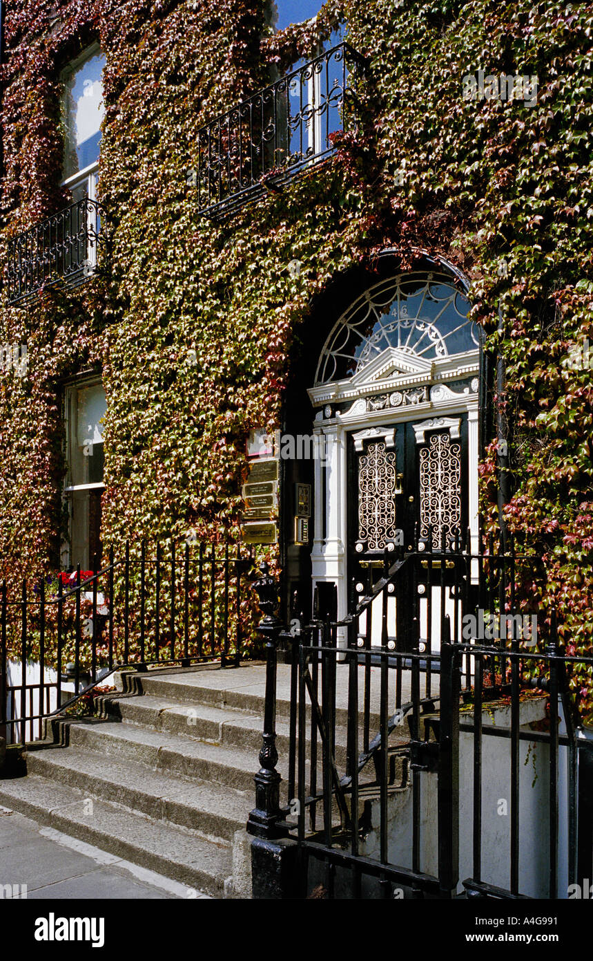 Die Türen der Häuser aus rotem Backstein georgianischer Architektur Dublin sind die am meisten beachtete Element des Stils Stockfoto