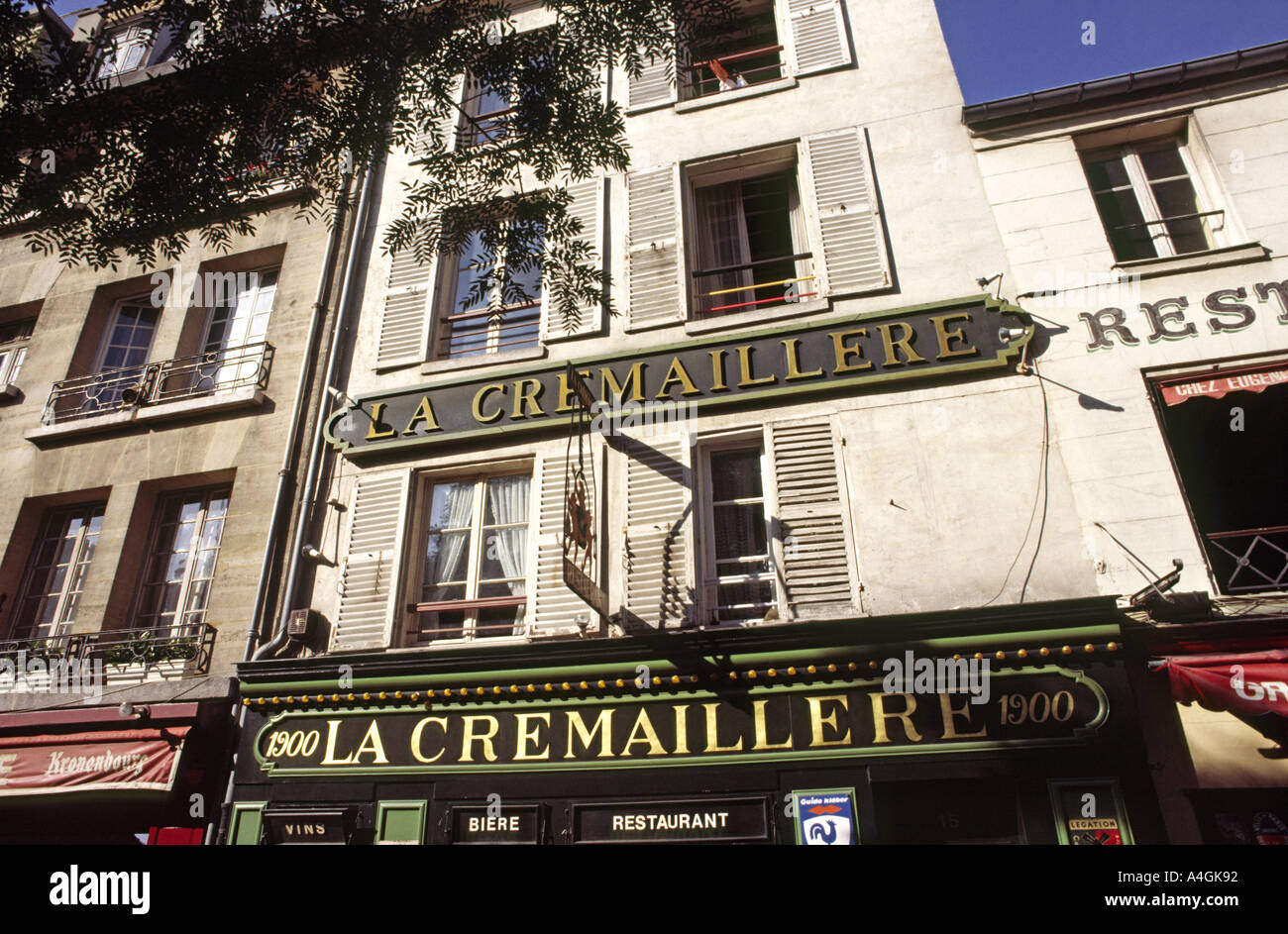 Frankreich Paris Montmartre Place du Tertre Cafe Fronten Stockfoto