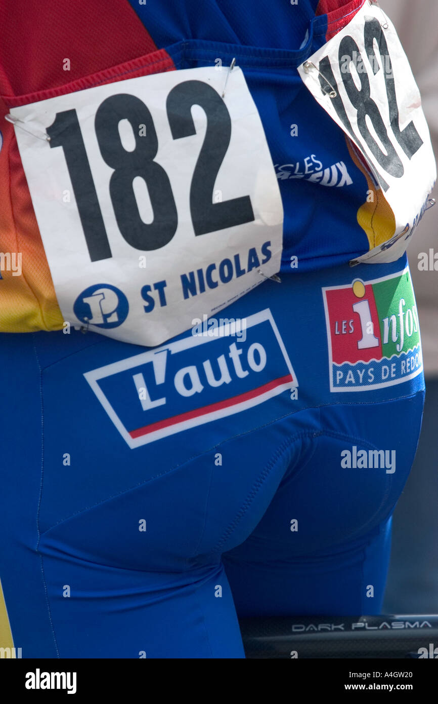 Anzahl der ein Renn-Fahrrad Stockfoto