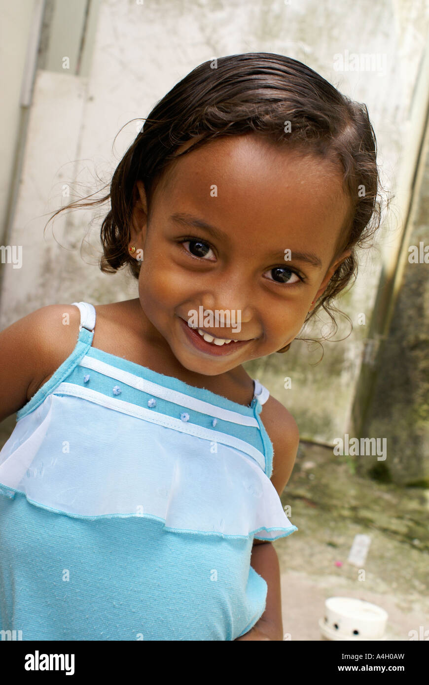Portrait eines kleinen Mädchens, Sao Paulo, Brasilien Stockfoto