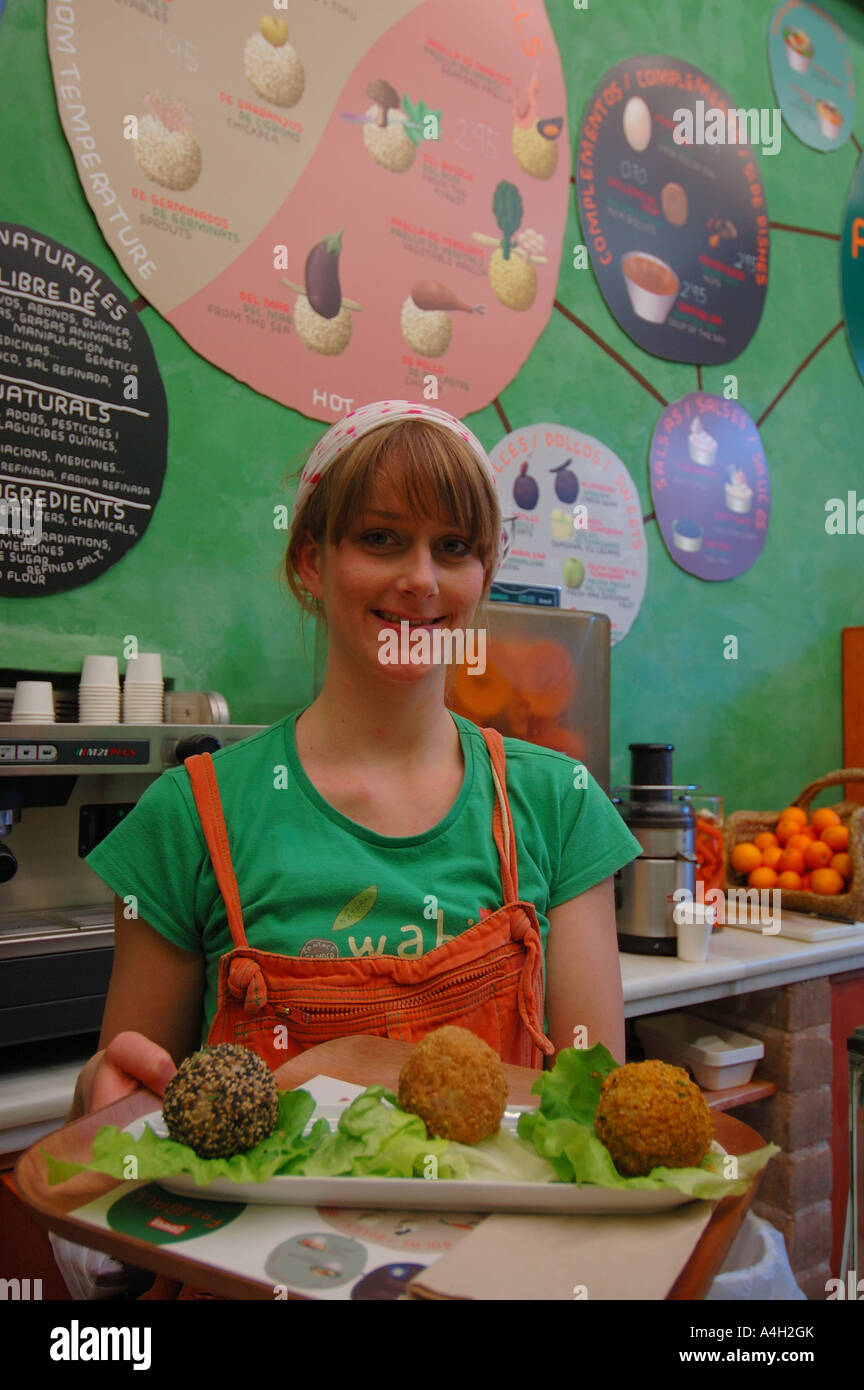 Snack-Bar Fußball von Camper, Viertel Raval, Barcelona, Katalonien, Spanien, Europa Stockfoto