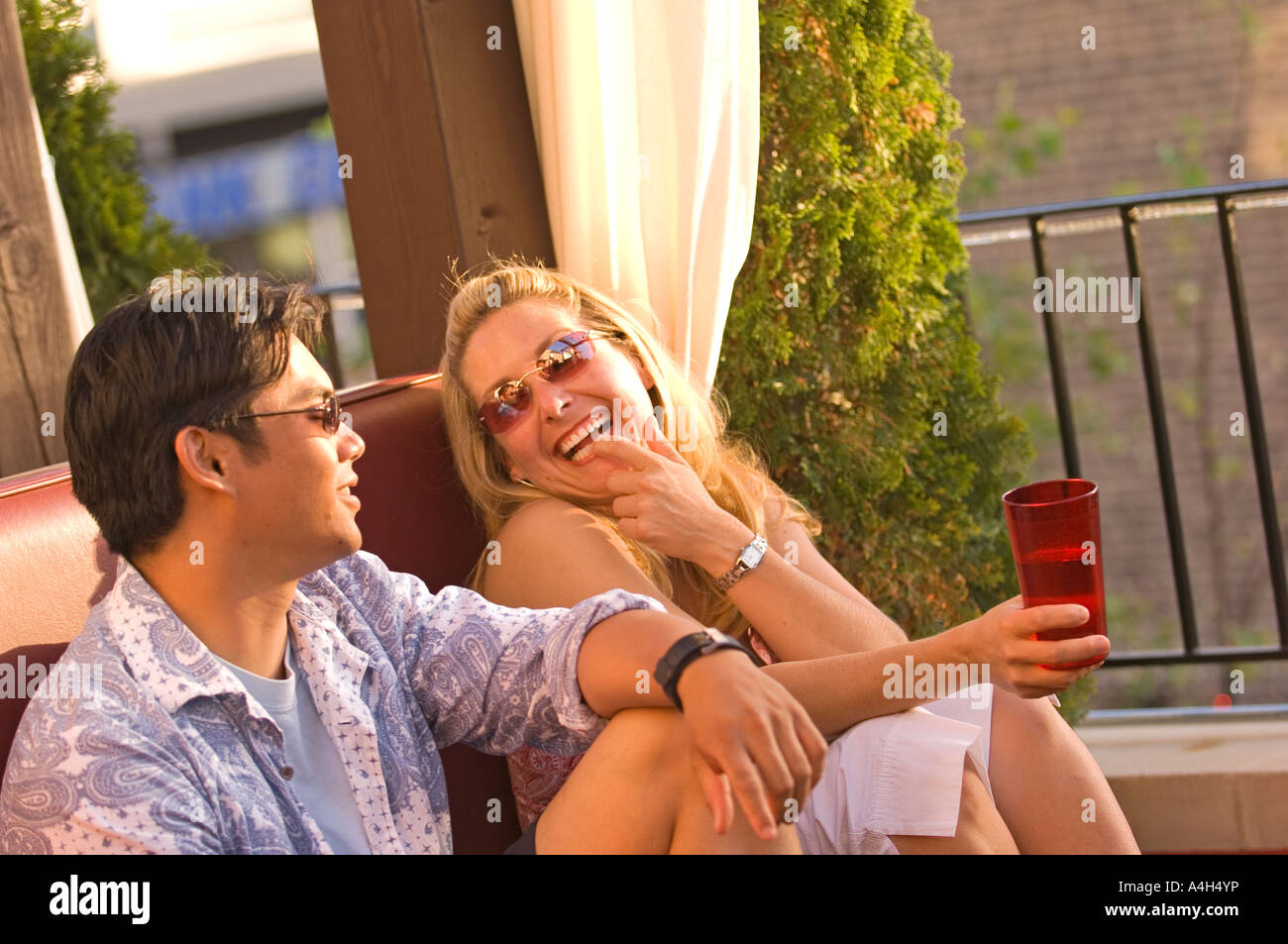 Outdoor Küche Wicker Park und Bucktown Nachbarschaften in Chicago Illinois Stockfoto