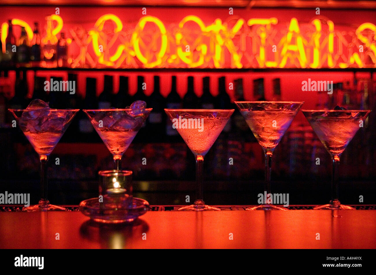 Außengastronomie in eine cocktail-Bar in Wicker Park und Bucktown Nachbarschaften in Chicago Illinois Stockfoto